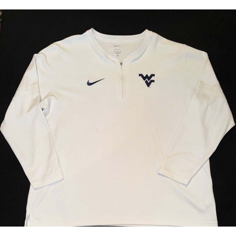 University Of West Virginia Nike 1/4 Zip Pullover Long Sleeve Mens XXL